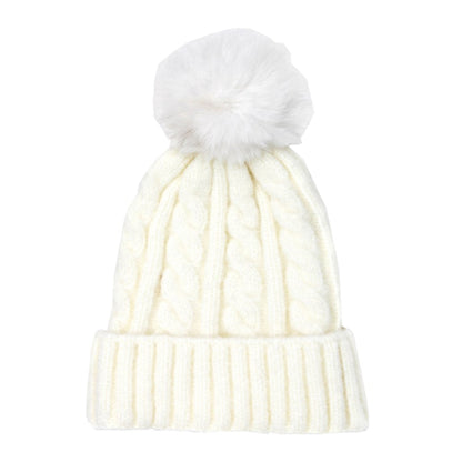 Warm Chunky Cable Knit Beanie Pom Pom Hat Beanie Winter Hat