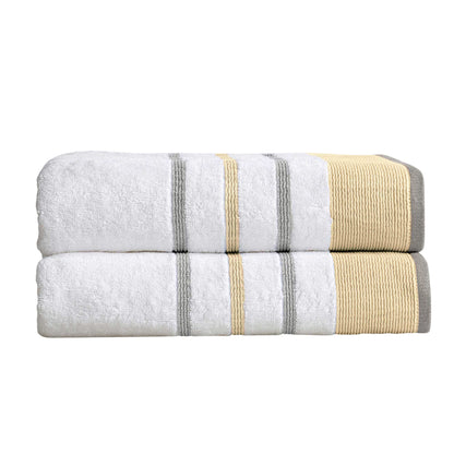 Decorative Cotton Stripe Bath Towel Set - Noelle Collection