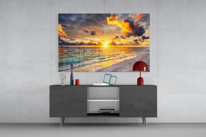 Sea View Glass Wall Art