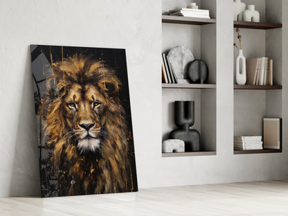 Lion Glass Wall Art