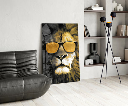 Lion Glass Wall Art